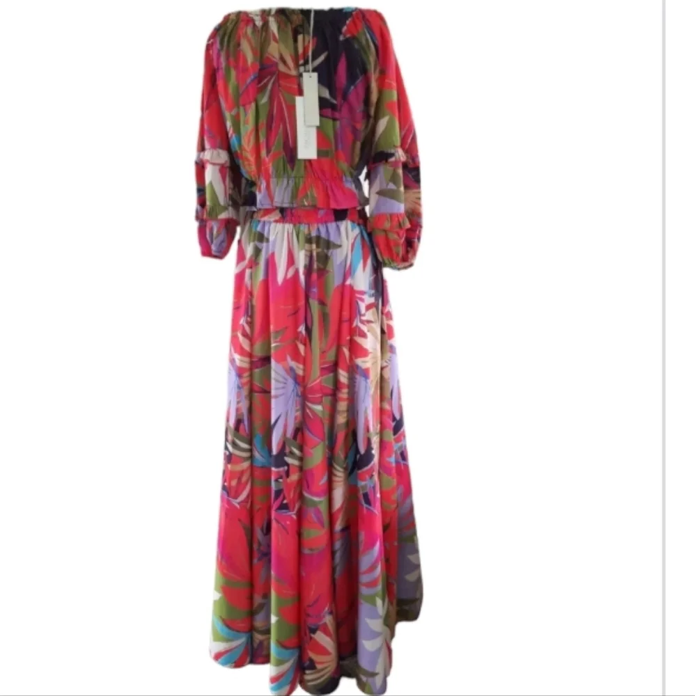 Rachel Zoe tropical print 2 pc Maxi dress - Picture 1 of 6